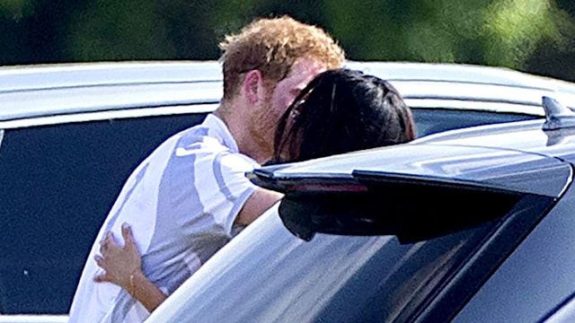 prince harry meghan markle polo kissing