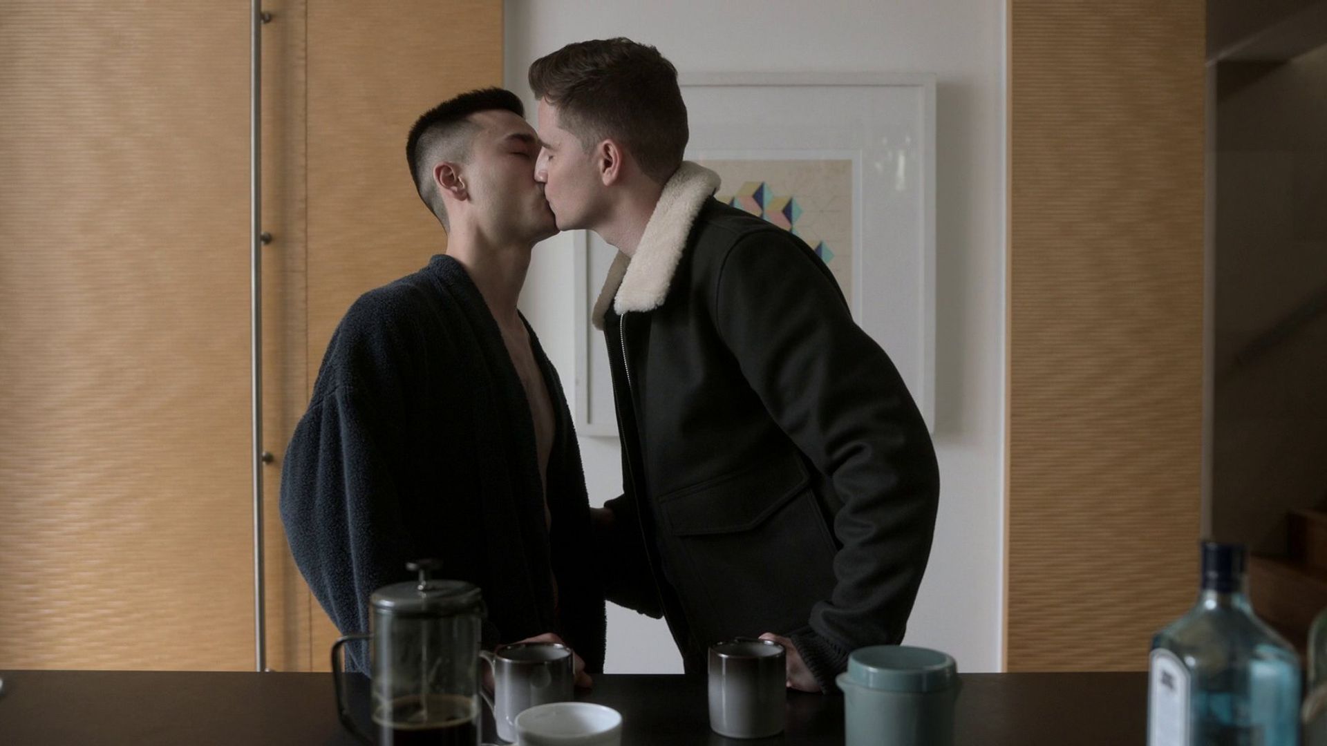 Colin kissing partner Michael in Ted Lasso