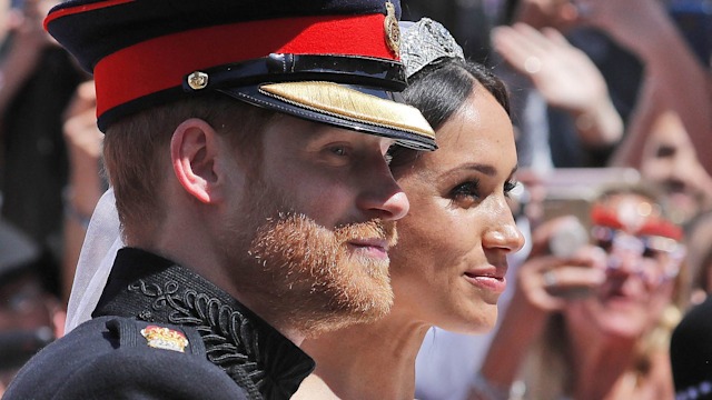 Prince Harry and Meghan on their wedding day