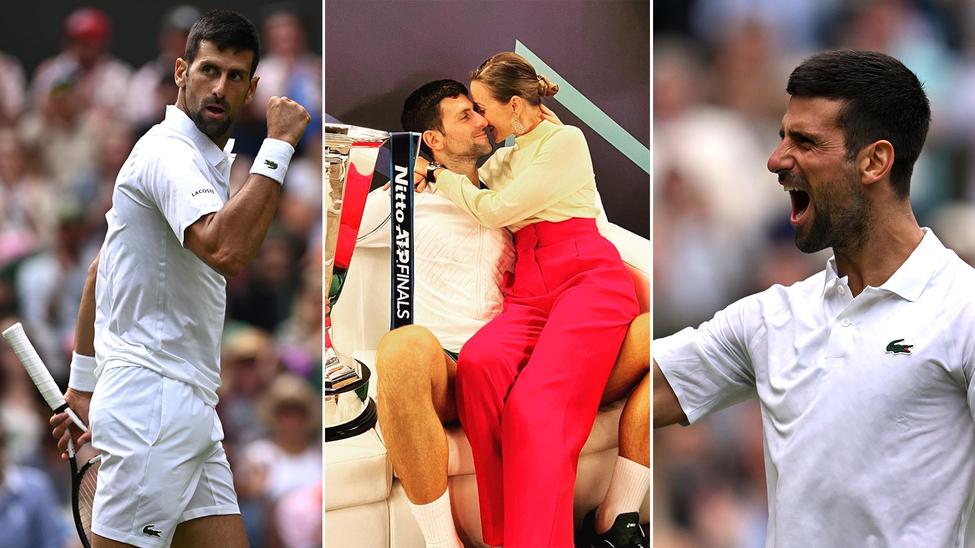Novak Djokovic, Serbian tennis player celebrates victory