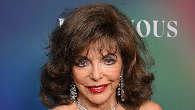 joan collins in sequin top and skirt at gala event 