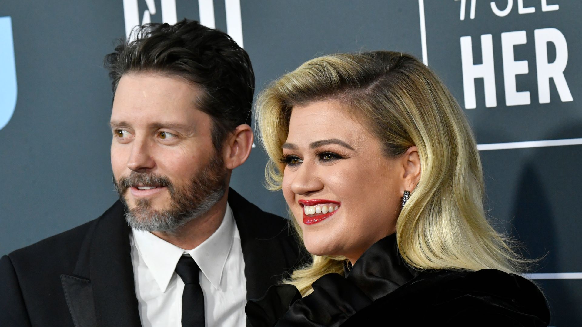 Brandon Blackstock and Kelly Clarkson attend the 25th Annual Critics' Choice Awards at Barker Hangar on January 12, 2020 in Santa Monica, California