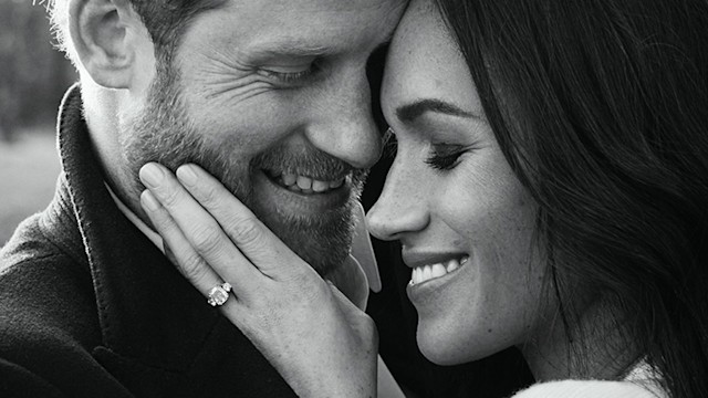 meghan markle eyebrows engagement photo