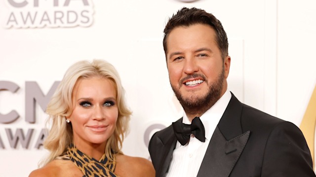 Caroline Boyer and Luke Bryan attend The 56th Annual CMA Awards at Bridgestone Arena on November 09, 2022 in Nashville, Tennessee