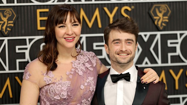 Erin Darke and Daniel Radcliffe attend the 75th Primetime Emmy Awards at Peacock Theater on January 15, 2024 in Los Angeles, California