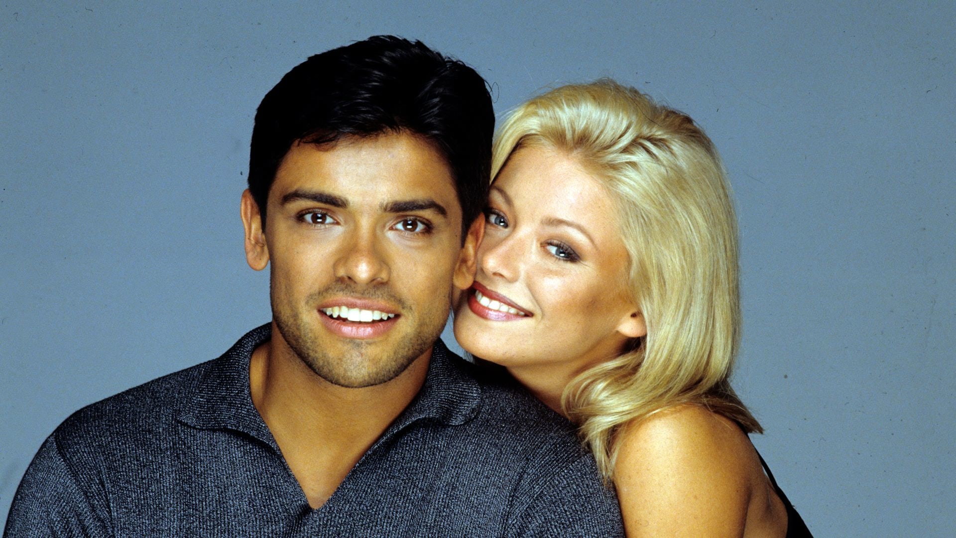 Kelly Ripa as Hayley Vaughn and Mark Consuelos as Mateo Santos on All My Children, July 15, 1996