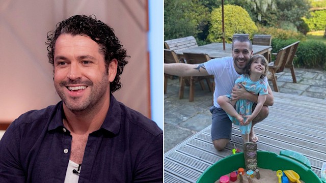 shayne ward smiling and shayne with daughter