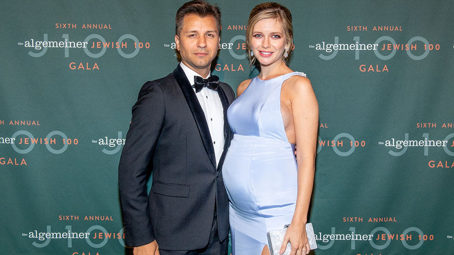 Rachel Riley shows off blooming baby bump on the red carpet with husband Pasha HELLO! picture