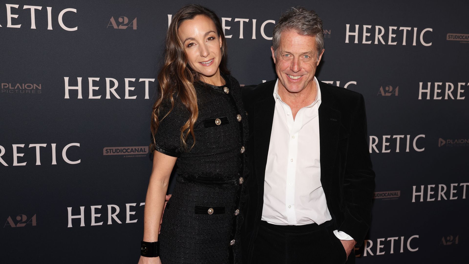 Hugh Grant, 64, and stunning wife Anna Eberstein, 41, look so loved up in latest red carpet appearance