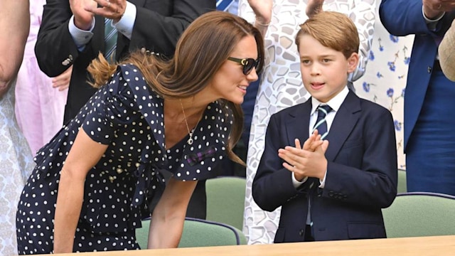 kate crouching george