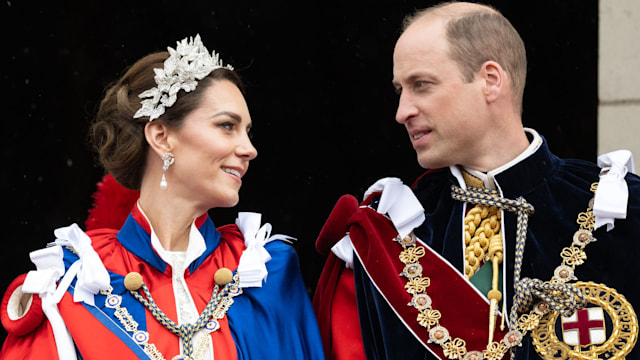 Catherine, Princess of Wales and Prince William, Prince of Wales on the balcony of Buckingham Palace 