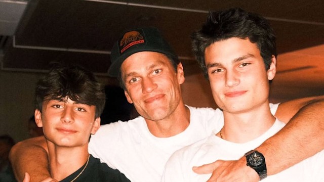 Tom Brady side-by-side with his sons Jack and Benjamin Brady, shared on Instagram