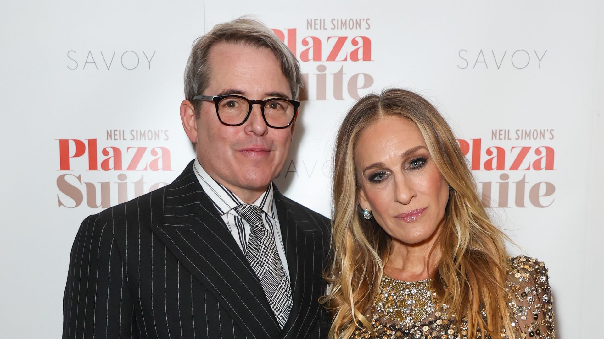 Matthew Broderick and Sarah Jessica Parker attend the gala performance after party for "Plaza Suite" at The Savoy Hotel on January 28, 2024 in London, England.