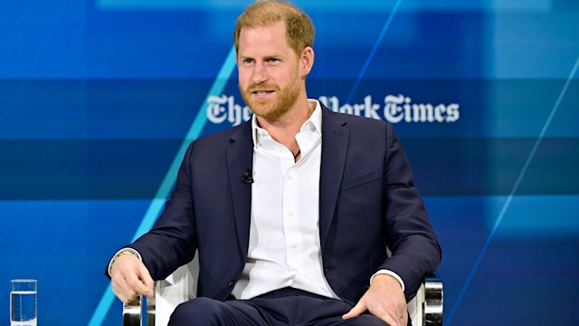 Prince Harry, Duke of Sussex, speaks onstage during The New York Times Dealbook Summit 2024 