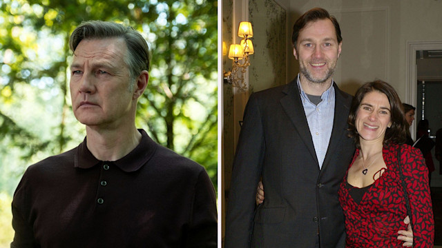 David Morrissey, David with his ex-wife Esther split image