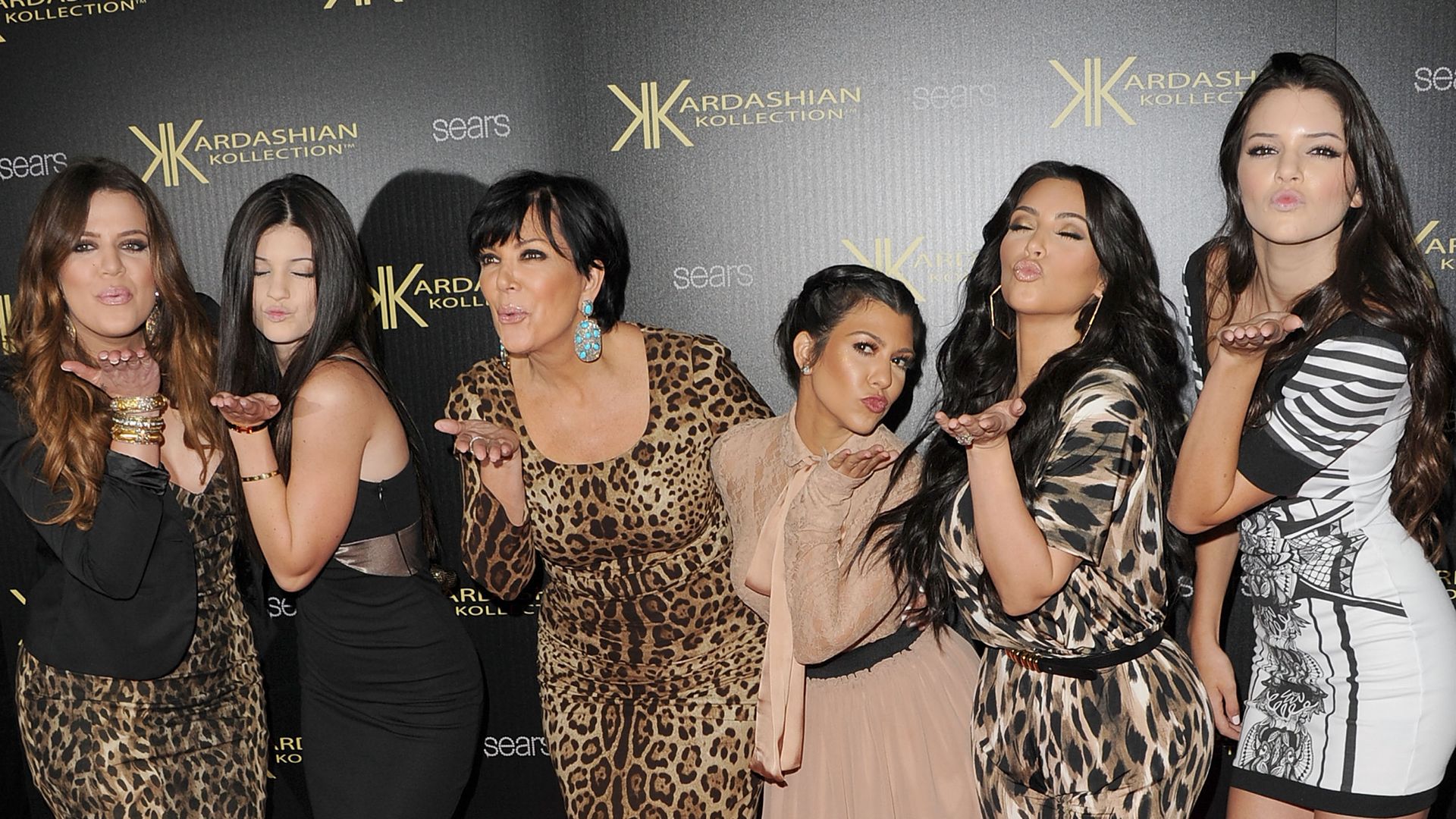 Khloe Kardasian, Kylie Jenner, Kris Kardashian, Kourtney Kardashian, Kim Kardashian, and Kendall Jenner attend the Kardashian Kollection Launch Party at The Colony on August 17, 2011 in Hollywood, California.