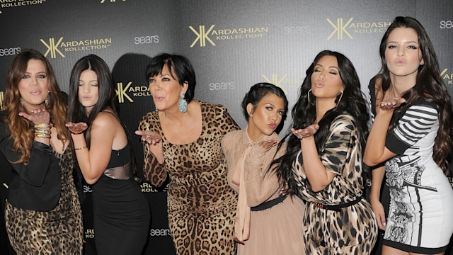 Khloe Kardasian, Kylie Jenner, Kris Kardashian, Kourtney Kardashian, Kim Kardashian, and Kendall Jenner attend the Kardashian Kollection Launch Party at The Colony on August 17, 2011 in Hollywood, California.