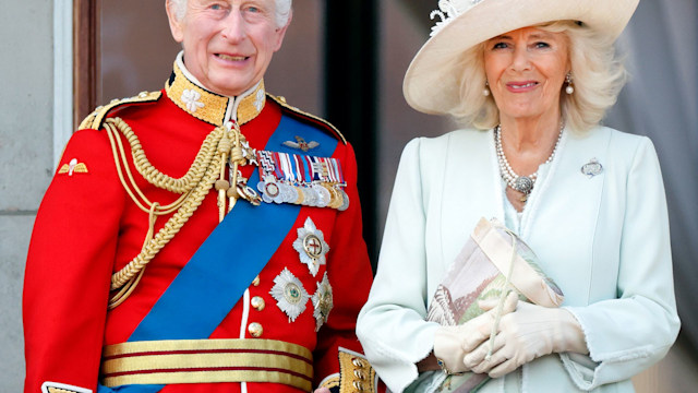 Charles and Camilla on balcony at Trooping The Colour 2024