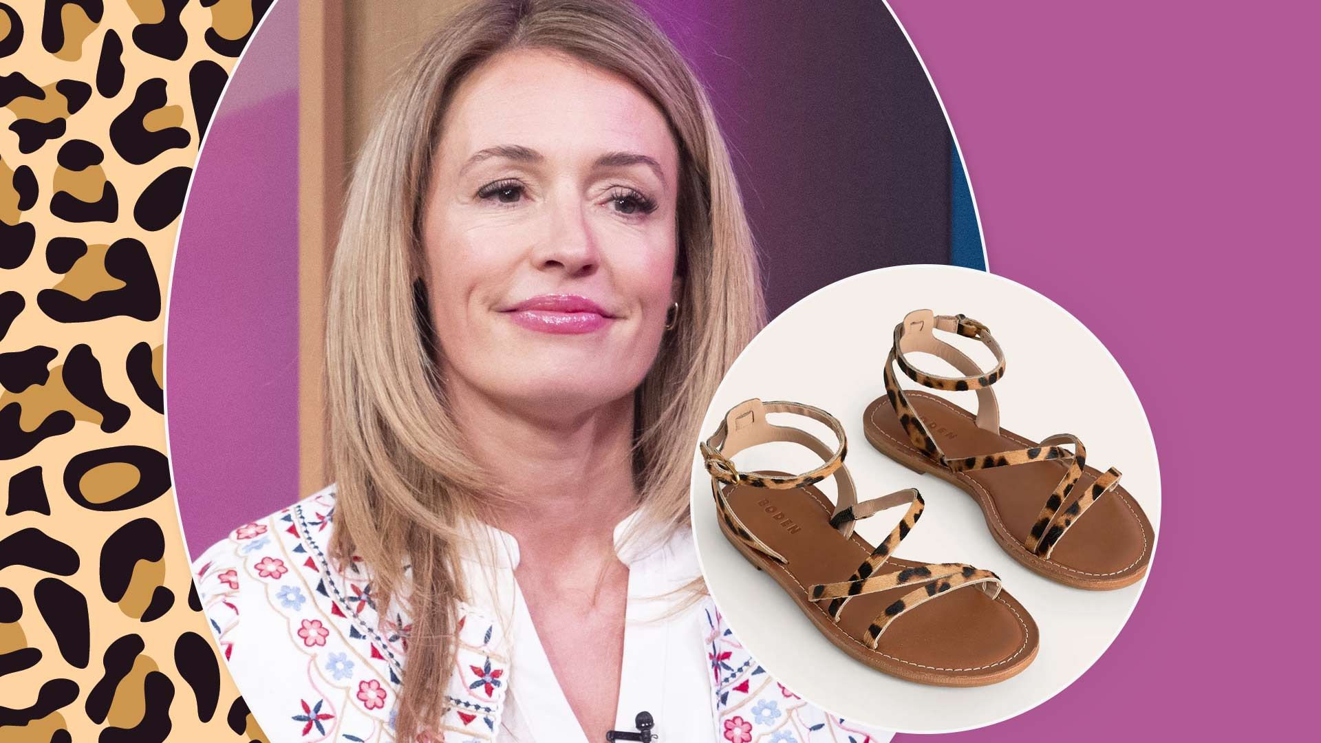 I've found Cat Deeley's strappy leopard print flat sandals and I clicked 'add to basket' immediately