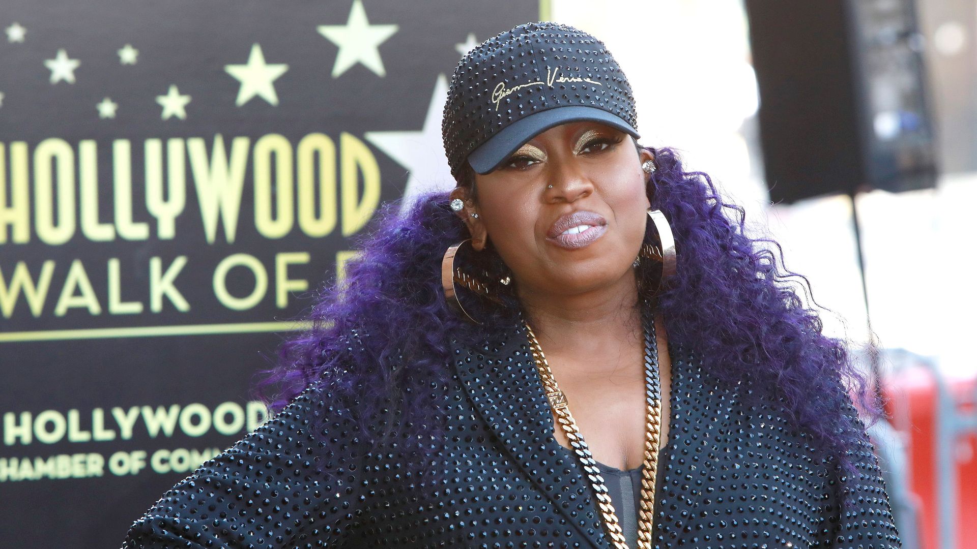Missy Elliott during a ceremony as she is honored with the 2708th star on the Hollywood Walk of Fame 