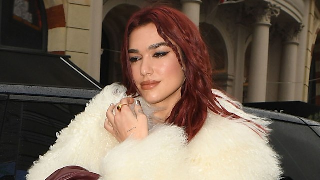 LONDON, UNITED KINGDOM - NOVEMBER 8: Dua Lipa is seen arriving at Global Radio Studios on November 8, 2023 in London, United Kingdom. (Photo by MEGA/GC Images)