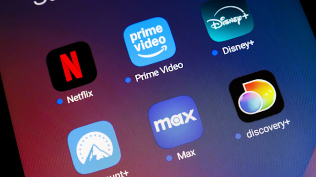 The streaming services Netflix, Amazon Prime Video, Disney Plus, Paramount Plus, Max, and Discovery Plus ap