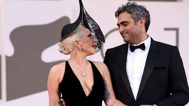 Lady Gaga and Michael Polansky attend the "Joker: Folie Ã  Deux" red carpet during the 81st Venice International Film Festival at Sala Grande on September 04, 2024 in Venice, Italy.