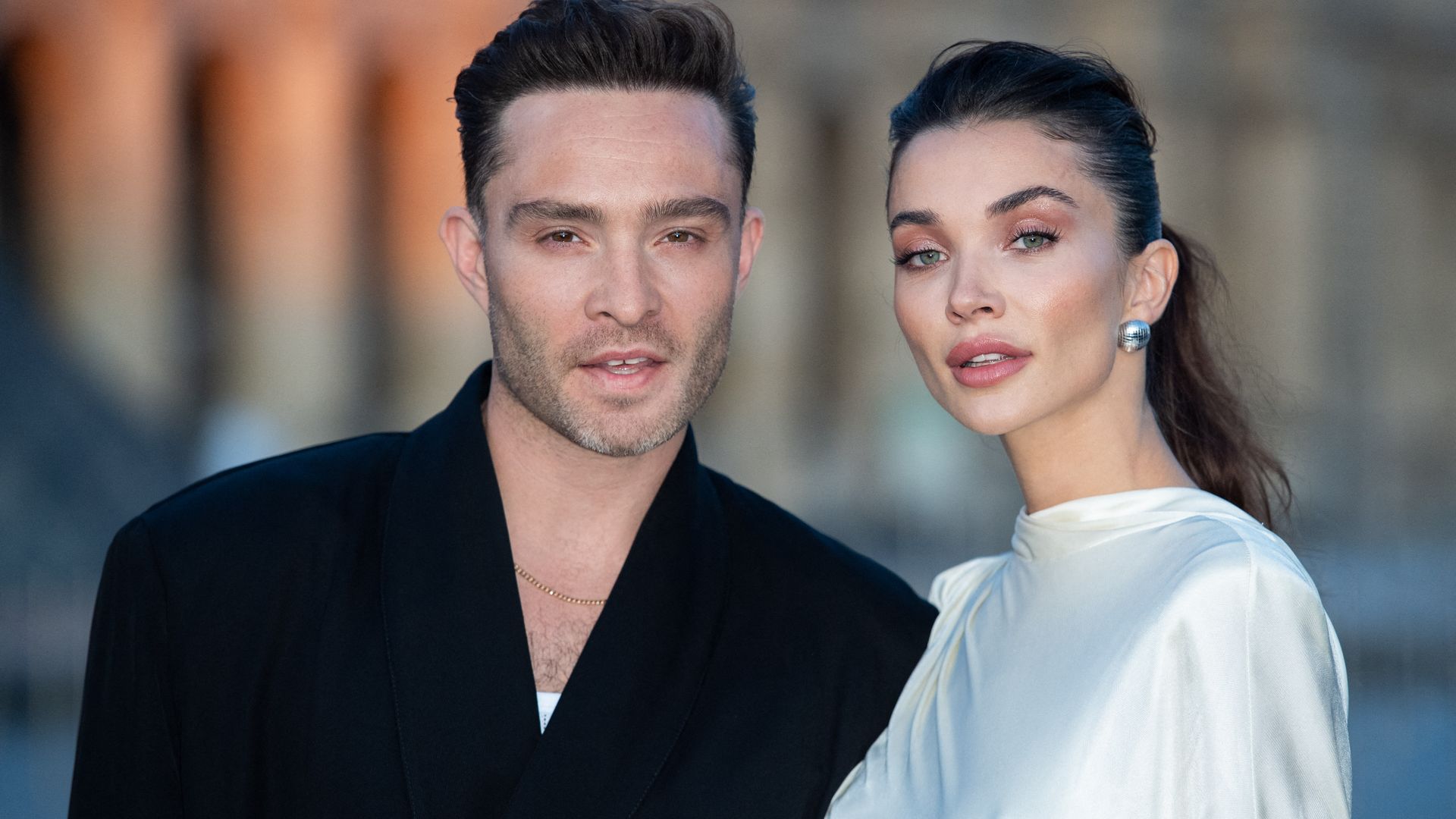 Ed Westwick and Amy Jackson at PFW Lancome X Louvre Photocall 
