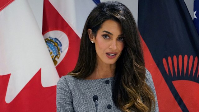 Amal Clooney, a British-Lebanese lawyer, activist, and philanthropist who specializes in international law and human rights, speaks at the High-Level Dialogue on the Declaration Against Arbitrary Detention in State-to-State Relations, in New York City, September 20, 2023, on the sidelines of the 78th United Nations General Assembly. (Photo by TIMOTHY A. CLARY / POOL / AFP) (Photo by TIMOTHY A. CLARY/POOL/AFP via Getty Images)