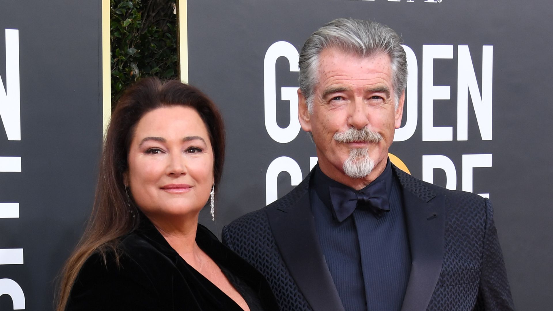 Pierce Brosnan and wife Keely Shaye Brosnan on the Golden Globes red carpet