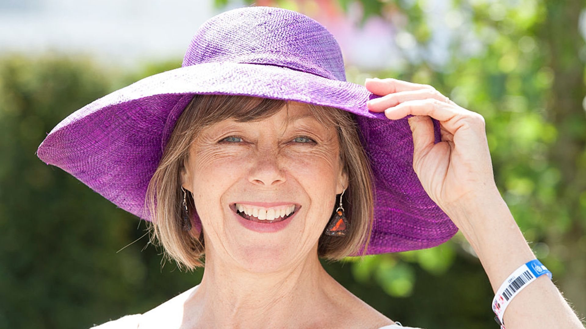 Jenny Agutter smiling at the Chelsea Flower Show in 2016 