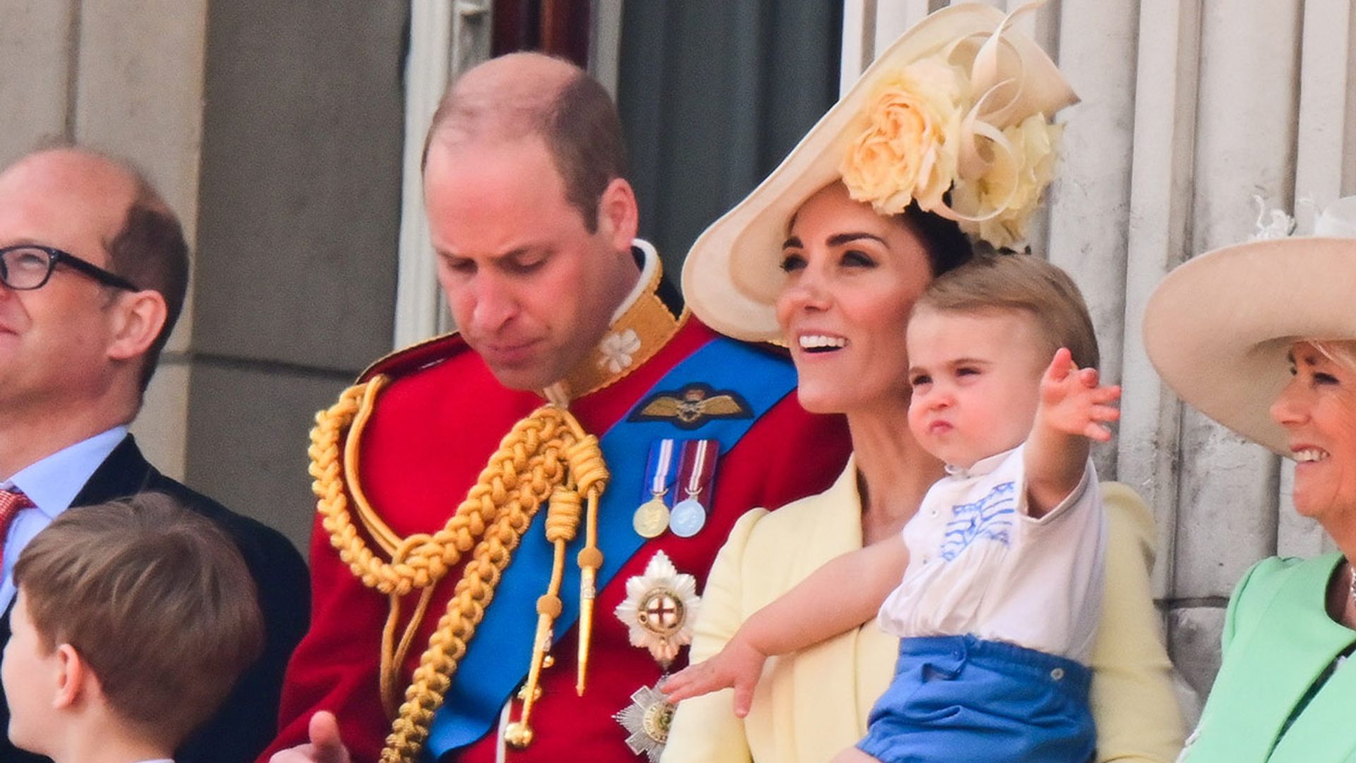 kate middleton side on at trooping the colour