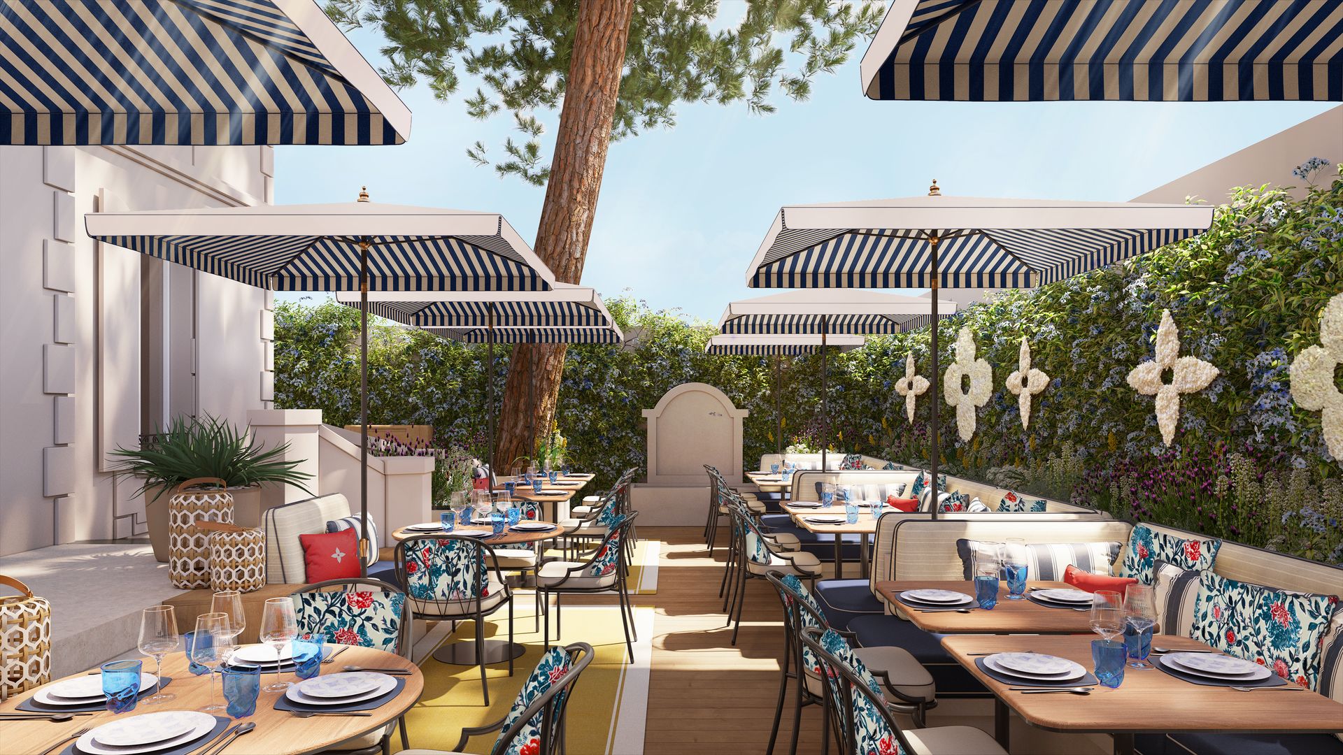 Louis Vuitton's elegant Michelin-starred restaurant returns to Saint-Tropez in full colour