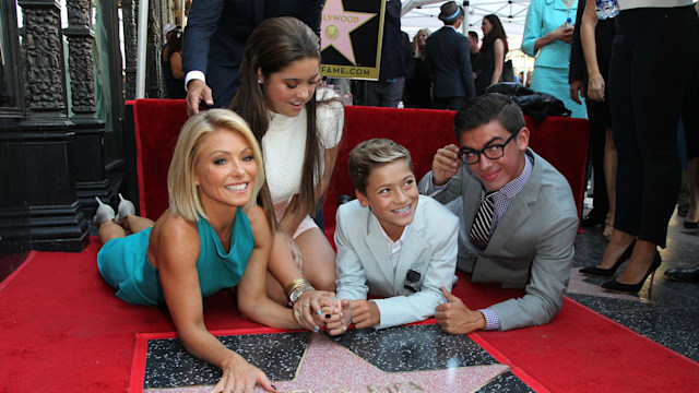 Kelly Ripa with children Lola Consuelos, Joaquin Consuelos, Michael Consuelos at the Hollywood Walk of Fame