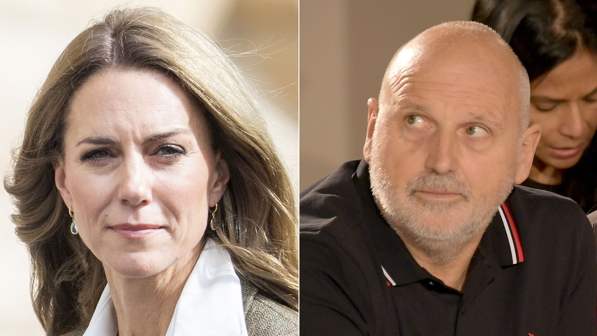 sam mcknight beside photo of Princess Kate