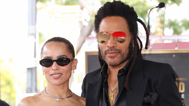 ZoÃ« Kravitz and Lenny Kravitz at the star ceremony where Lenny Kravitz is honored with a star on the Hollywood Walk of Fame on March 12, 2024 in Los Angeles, California.