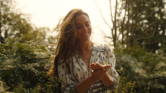 Kate Middleton looking at hand