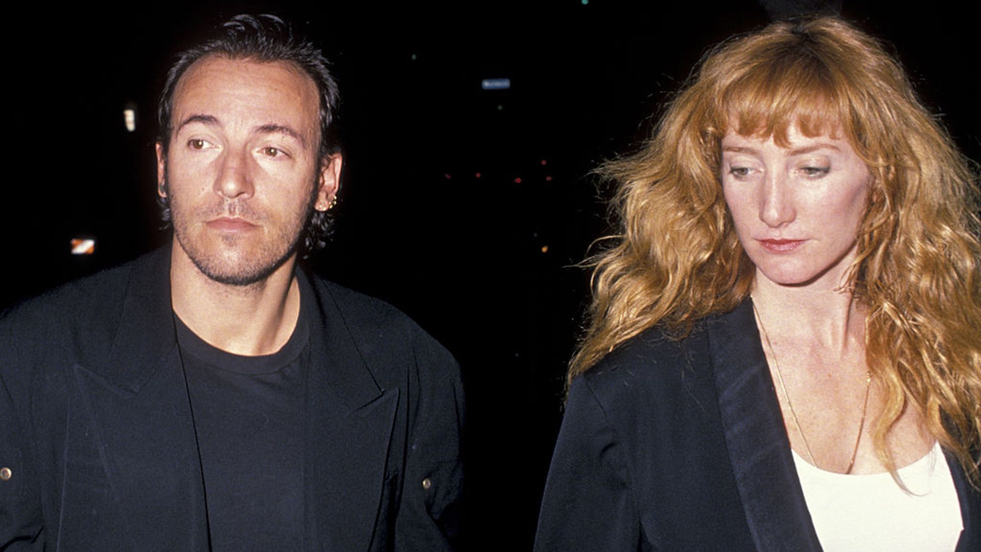 Bruce Springsteen and Patti Scialfa attend the performance of "Hurlyburly" on December 1, 1988