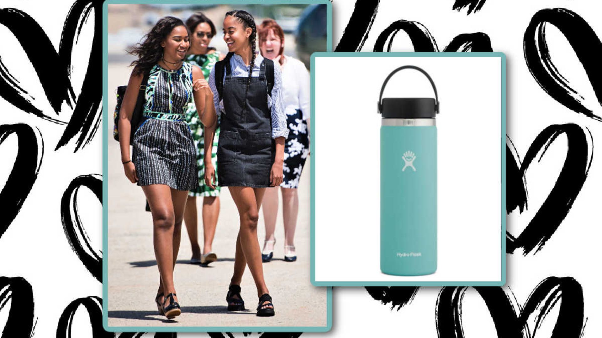 malia sasha obama water bottle hydro flask celebrities