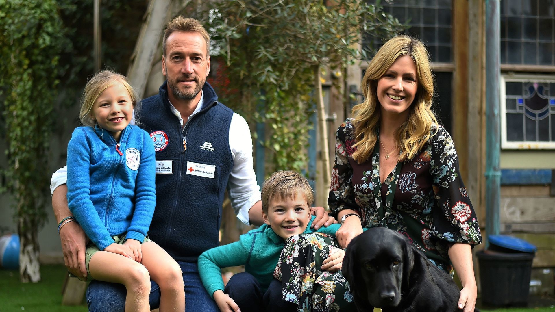Ben Fogle and his wife Marina, with their son Luda and daughter Iona and family dog Storm 