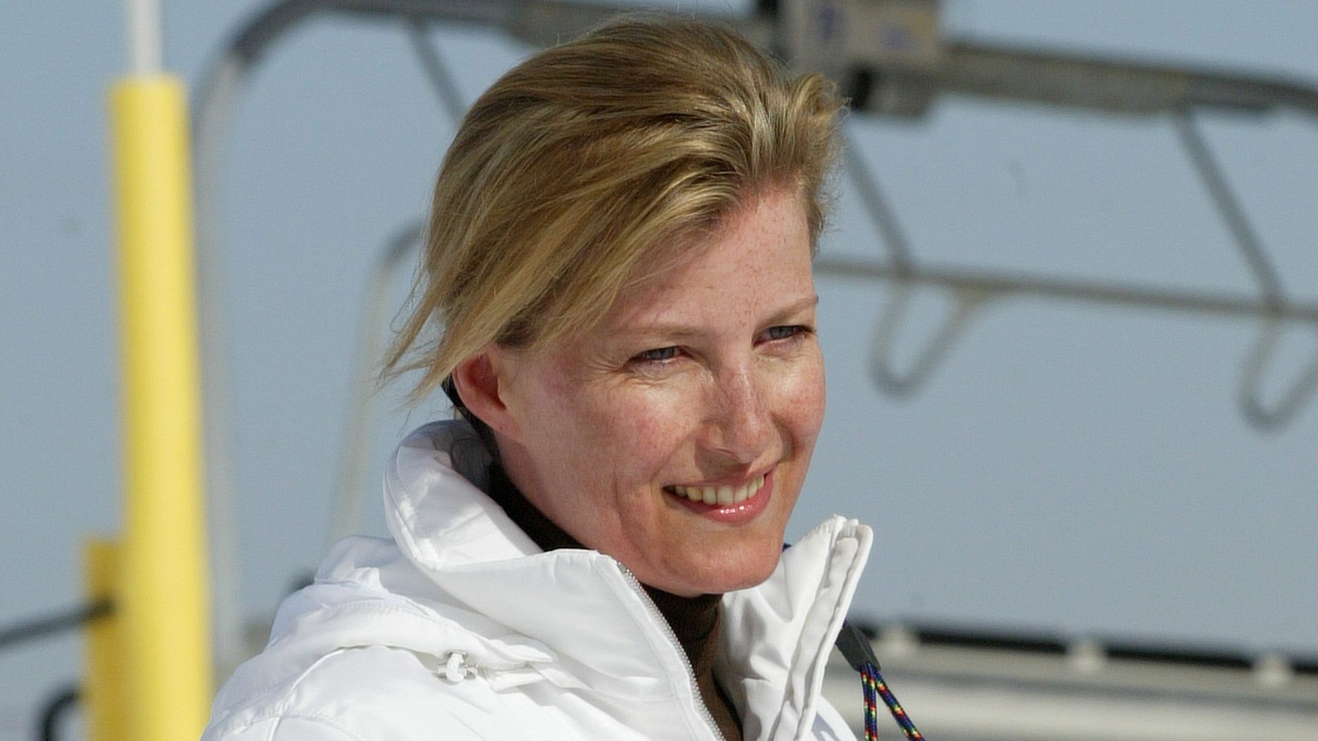 Duchess Sophie on a ski slope in Meribel in March 2005