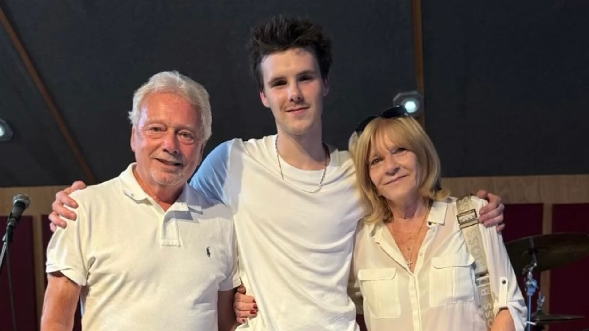 Cruz posed alongside his grandparents, Jackie and Anthony Adams
