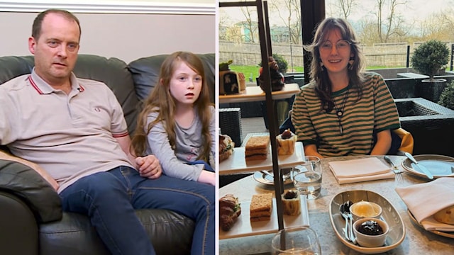 Ava Moffatt on Gogglebox split image