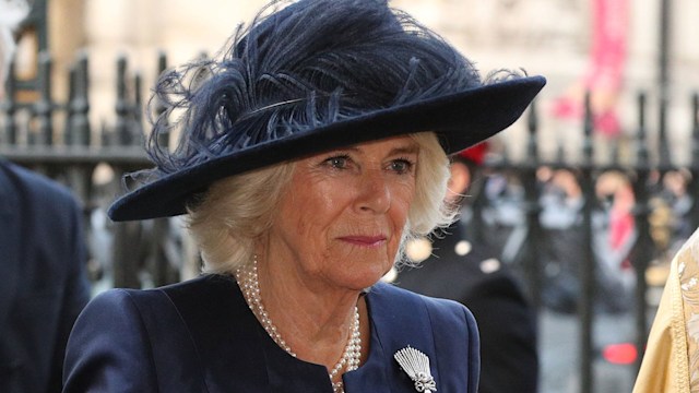 camilla parker bowles blue hat