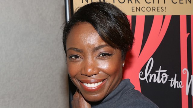 Close up of Heather Headley wearing a grey jumper