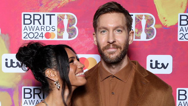 couple at BRIT Awards on red carpet 