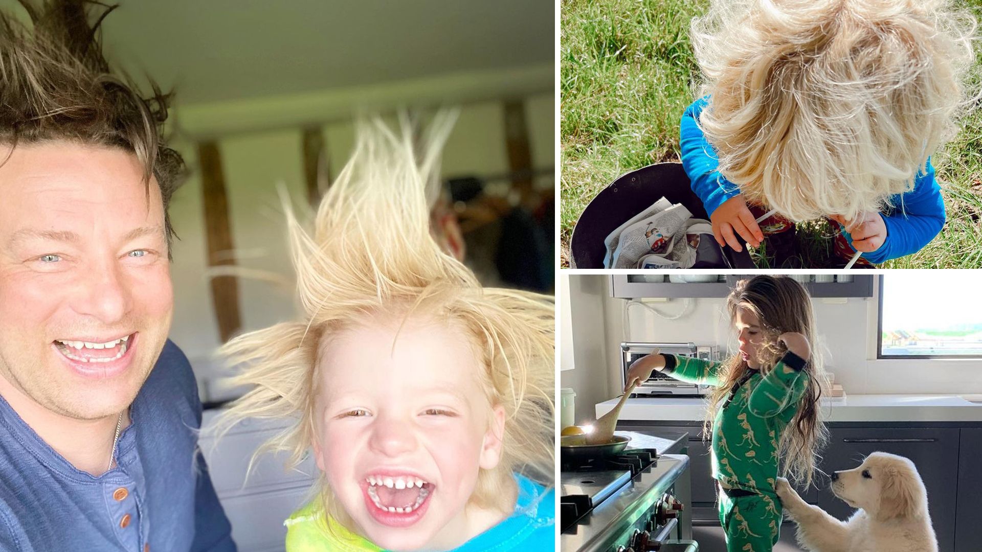 Jamie Oliver, Carrie Johnson and Kourtney Kardashian's sons with wild hair
