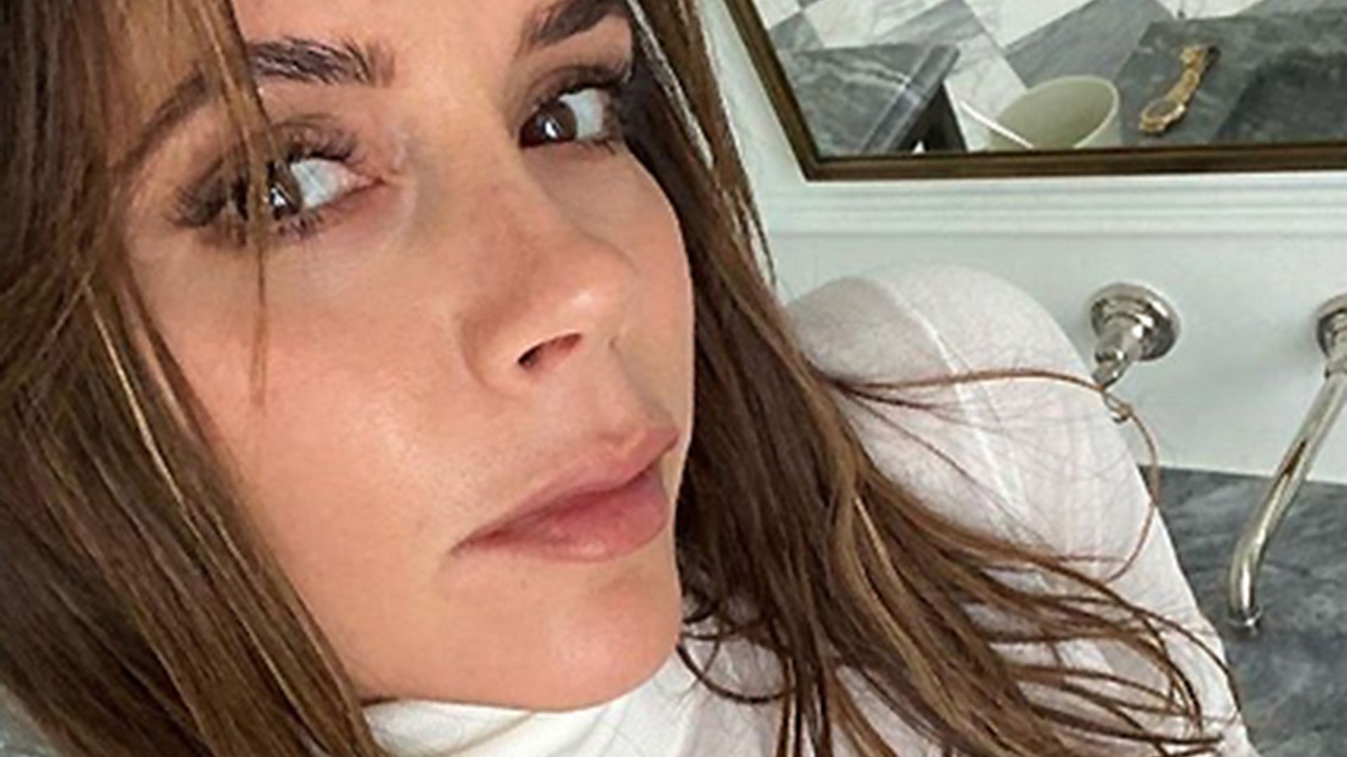 Victoria Beckham works from home in tiny denim shorts - and looks incredible, of course