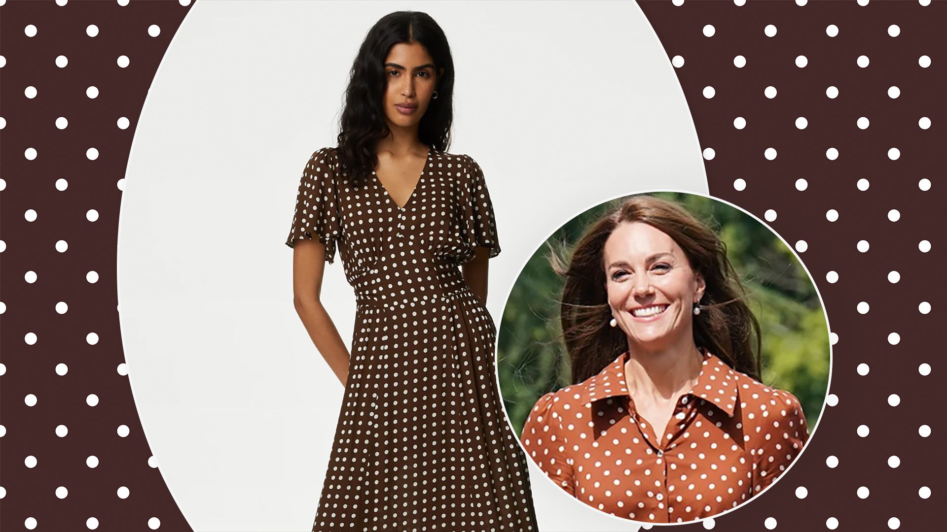 Remember Princess Kate's brown polka dot dress? M&S just dropped a chic lookalike
