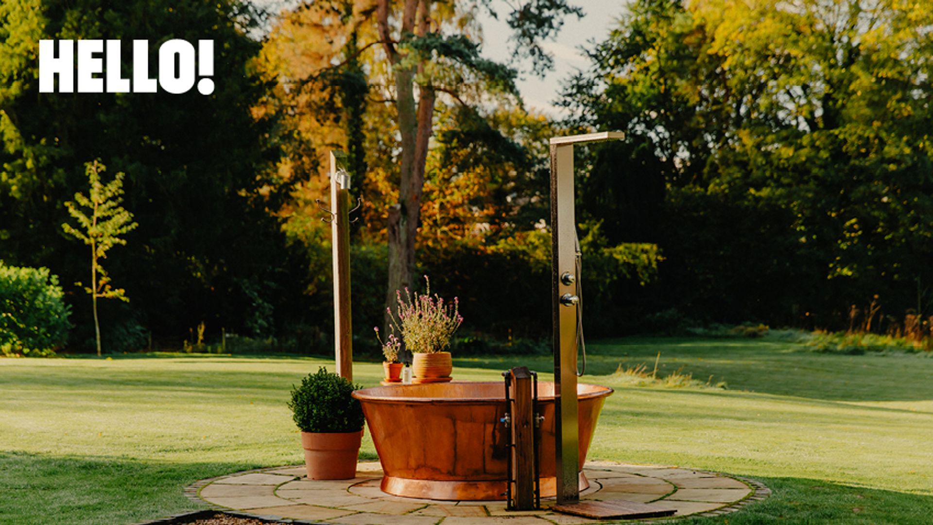 bronze hot tub outdoors 